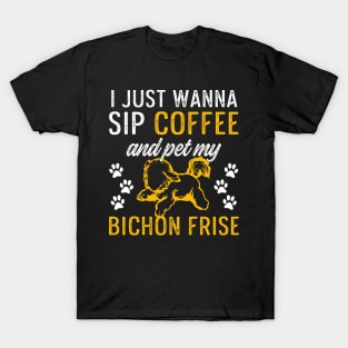 Bichon Frise Merch Cute Bichon and Coffee Design for Clothing and Gifts T-Shirt